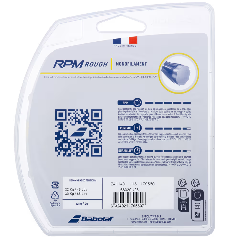 Cuerda tenis Babolat RPM Rough 12 mts.